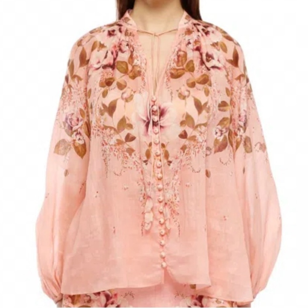 Zimmermann Pink Floral Blouse